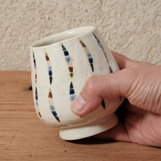 ワインカップ(白) 幾何学模様 | 加守田 太郎