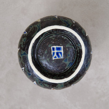 ワインカップ（黒） 幾何学模様 | 加守田 太郎