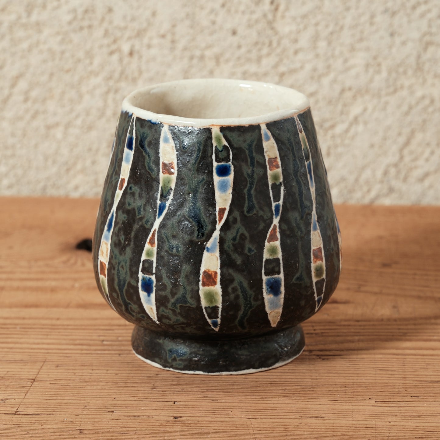 ワインカップ（黒） 幾何学模様 | 加守田 太郎