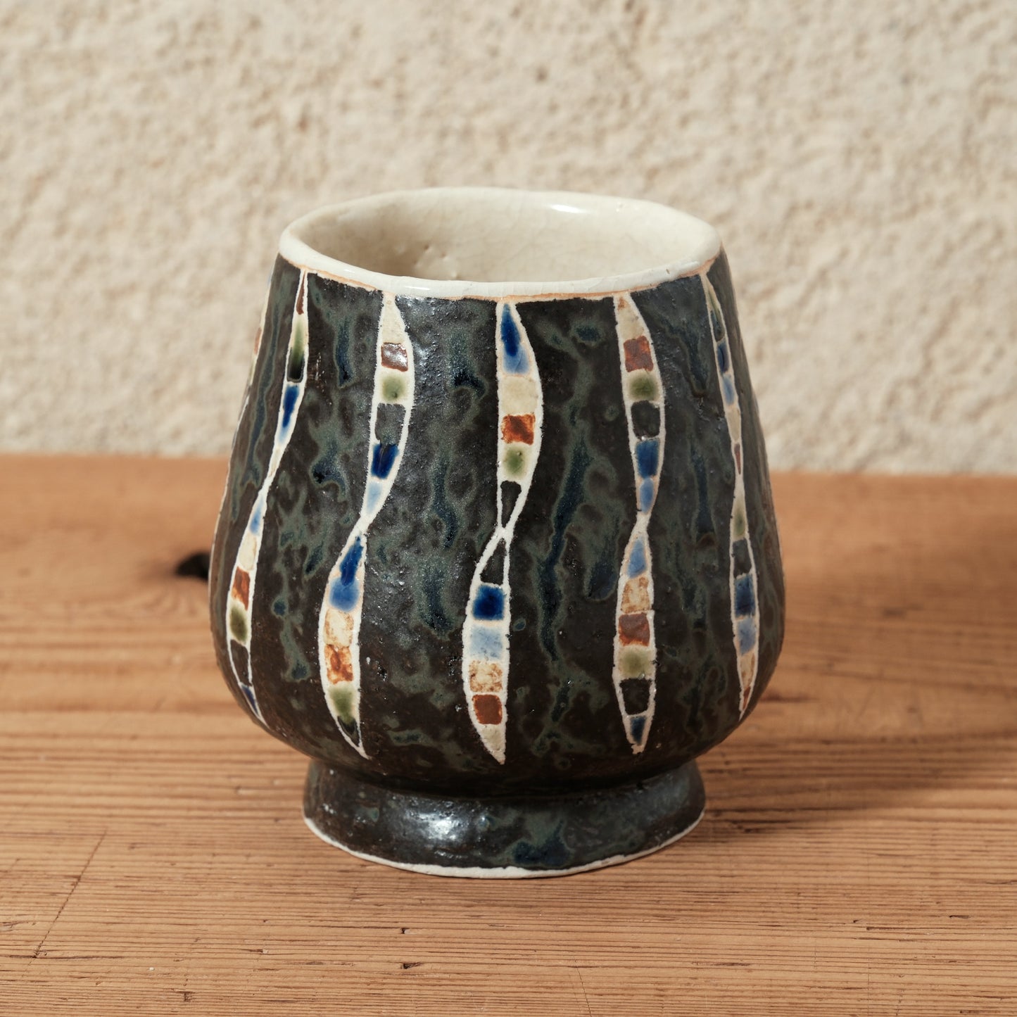 ワインカップ（黒） 幾何学模様 | 加守田 太郎