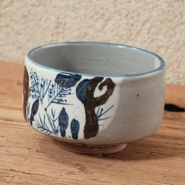 宮本 博 | 銹絵染付茶碗 春草図（清水焼・乾山写） – 菜じみ-najimi