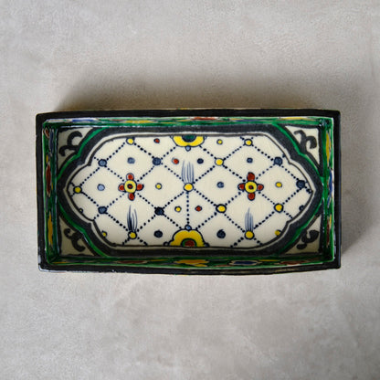 色絵角皿 瓔珞紋（清水焼・乾山写） | 宮本 博