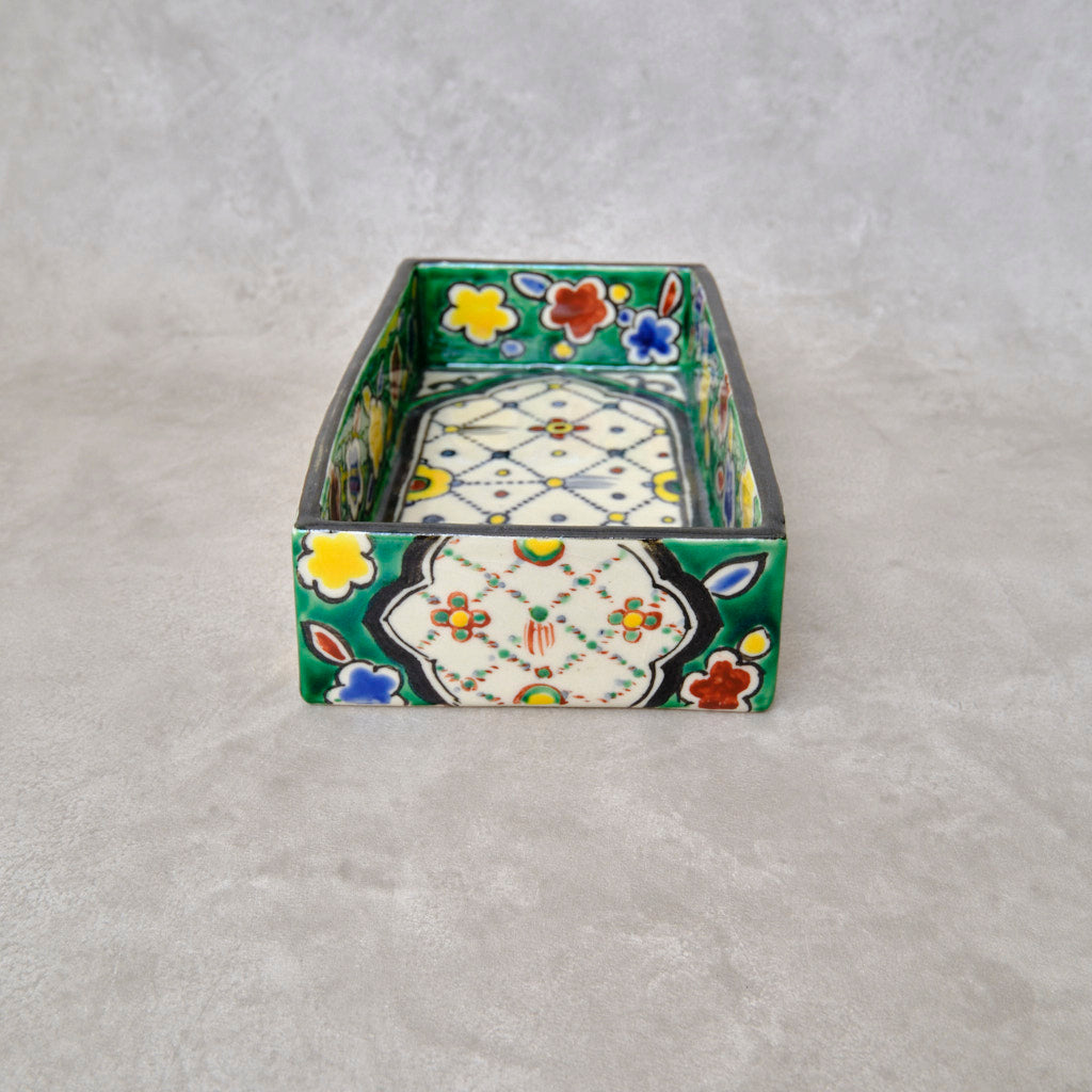 色絵角皿 瓔珞紋（清水焼・乾山写） | 宮本 博