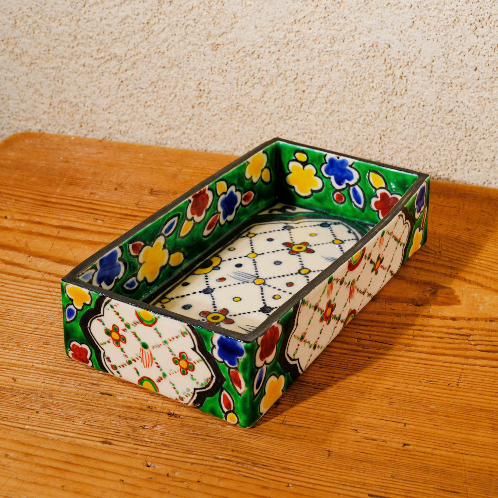 色絵角皿 瓔珞紋（清水焼・乾山写） | 宮本 博