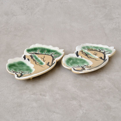 色絵小皿 雪松図 2客セット - 清水焼 | 宮本 博