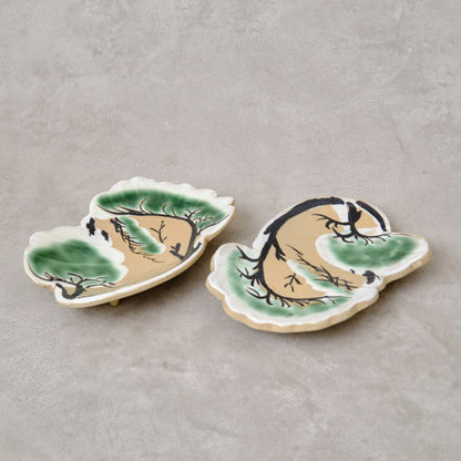 色絵小皿 雪松図 2客セット - 清水焼 | 宮本 博