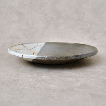 灰釉焼〆七寸皿 亀甲紋（清水焼） | 宮本 博