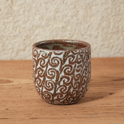 湯呑み小 象嵌唐草文 - 益子焼 - 01 | 松原 直之