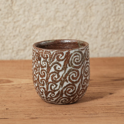 湯呑み小 象嵌唐草文 - 益子焼 - 01 | 松原 直之
