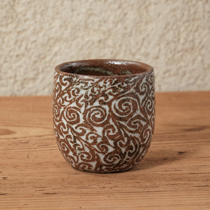 湯呑み小 象嵌唐草文 - 益子焼 - 02 | 松原 直之