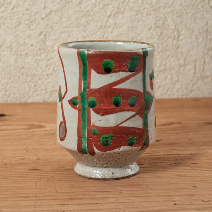 湯呑み 大 鉄絵・赤絵 唐草文 - 益子焼 - 02 | 松原 直之