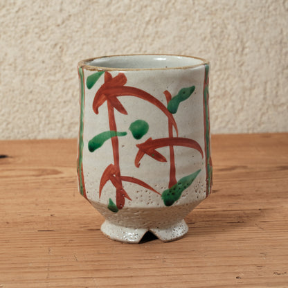 湯呑み 大 鉄絵・赤絵 唐草文 - 益子焼 - 02 | 松原 直之