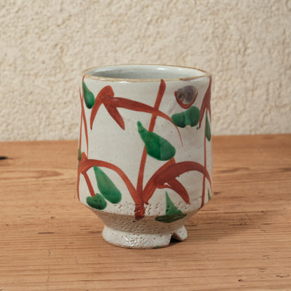 湯呑み 大 鉄絵・赤絵 唐草文 - 益子焼 - 03 | 松原 直之