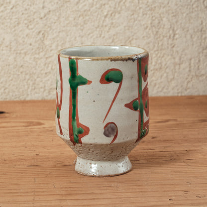 湯呑み 大 鉄絵・赤絵 唐草文 - 益子焼 - 04 | 松原 直之