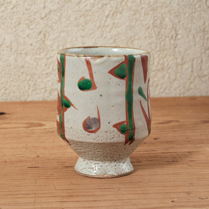 湯呑み 大 鉄絵・赤絵 唐草文 - 益子焼 - 04 | 松原 直之