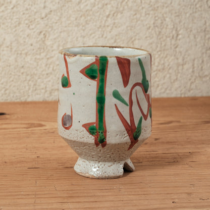 湯呑み 大 鉄絵・赤絵 唐草文 - 益子焼 - 04 | 松原 直之