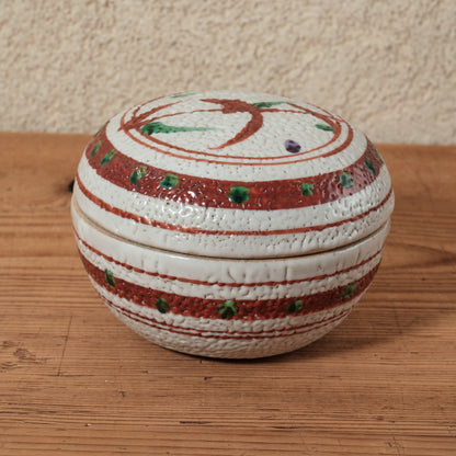 蓋物・小物入れ 赤絵 - 益子焼 - 02 | 松原 直之