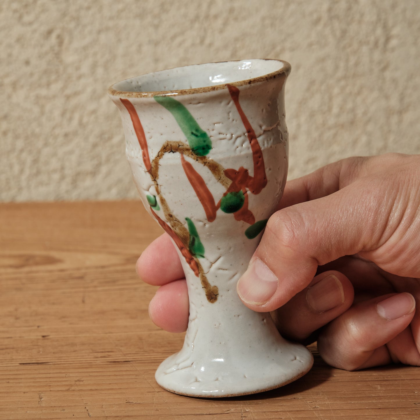 ゴブレット 鉄絵・赤絵 唐草文 - 益子焼 - 03 | 松原 直之