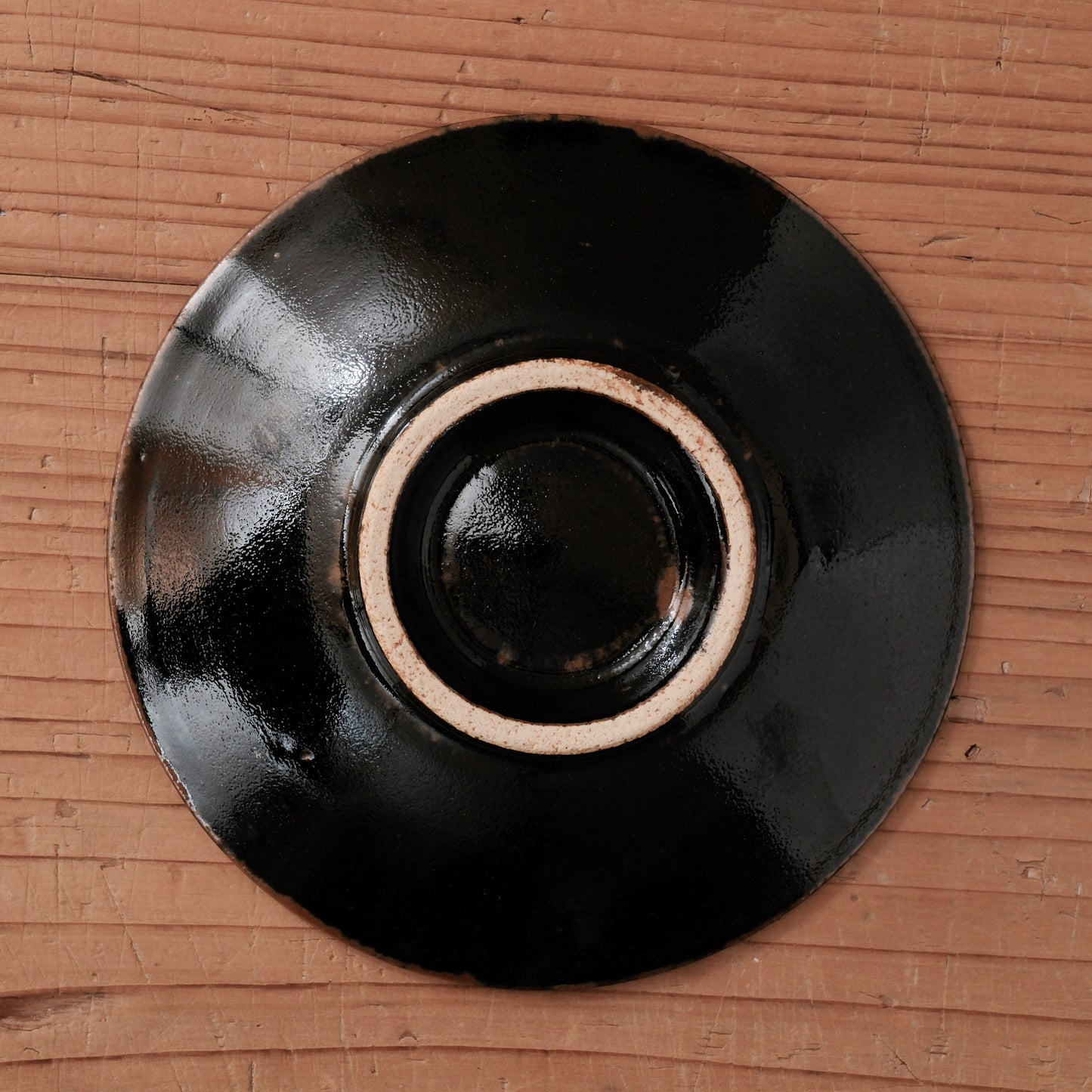 [ 村澤 享 ] 柿釉抜絵5寸・中皿②- 益子焼