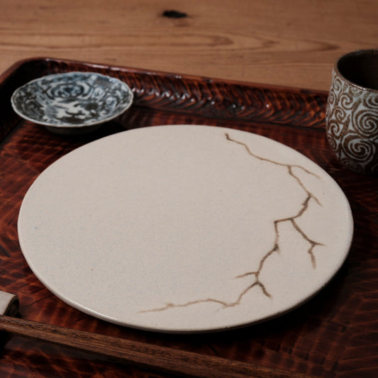 [ 松尾 亮佑 ] Round Plate 20cm ver.2 / 罅（ひび）/ Brown