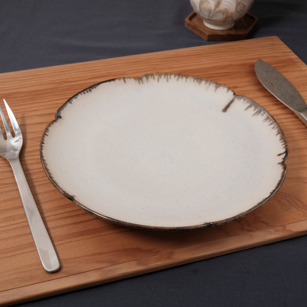 [ 松尾 亮佑 ] 輪花皿 21cm｜Brown