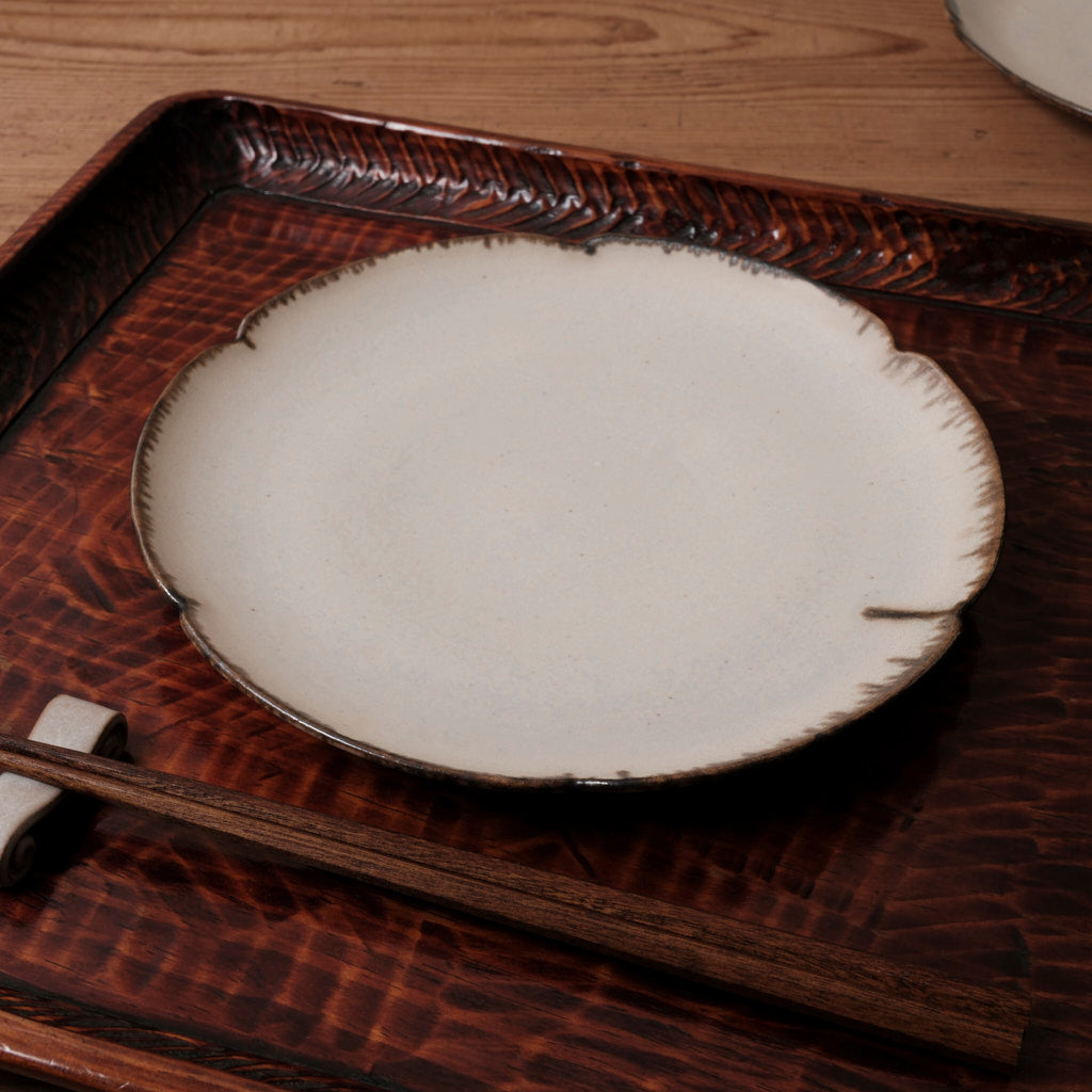 [ 松尾 亮佑 ] 輪花皿 21cm｜Brown