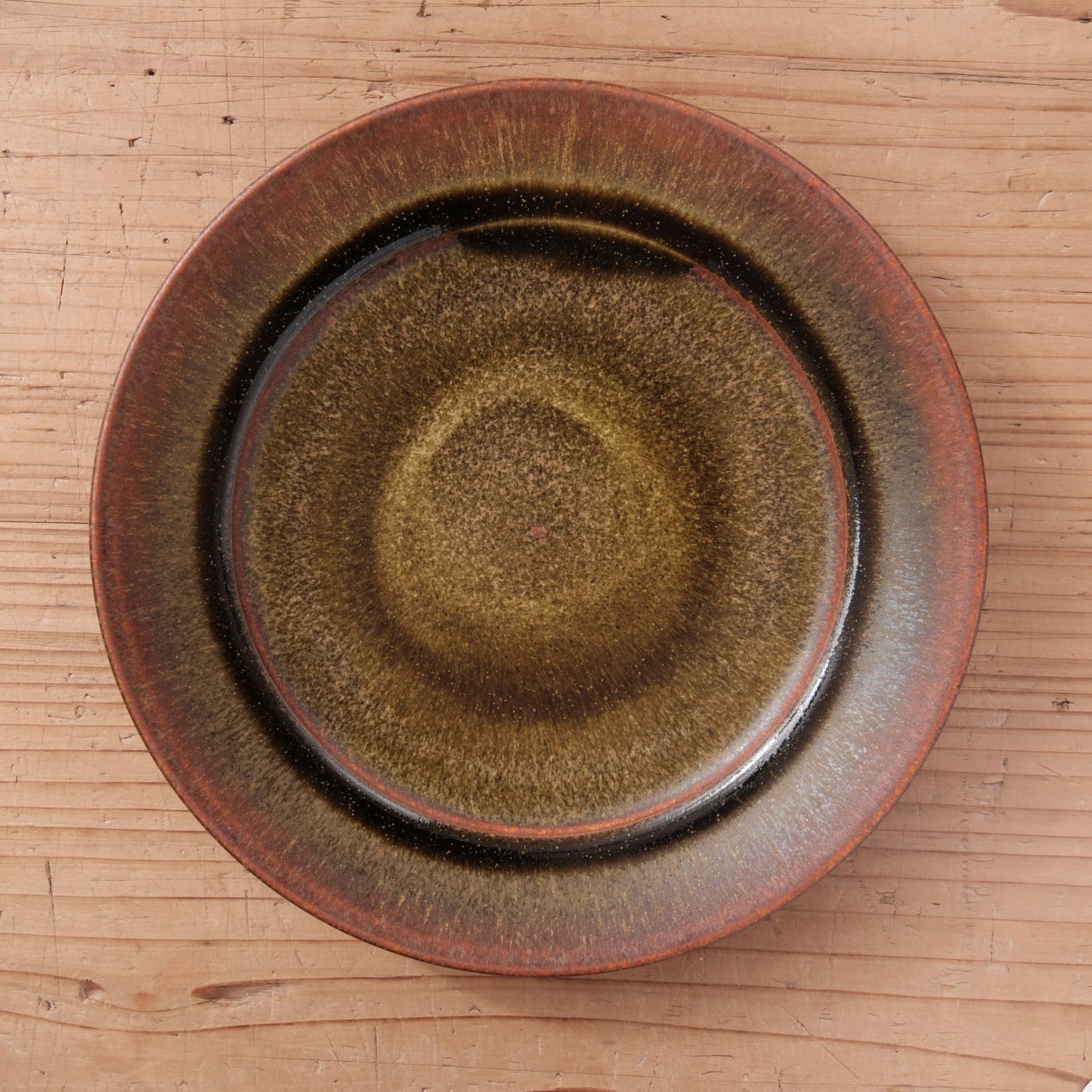 [ 北側 雄一 ] 七寸リム皿 窯変蕎麦釉