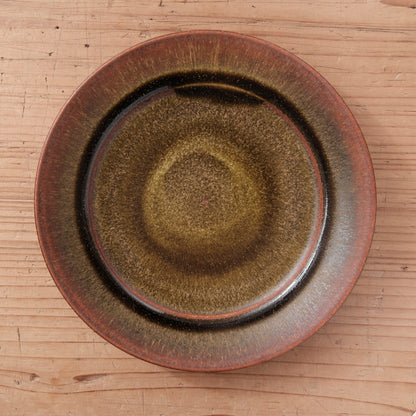 [ 北側 雄一 ] 七寸リム皿 窯変蕎麦釉