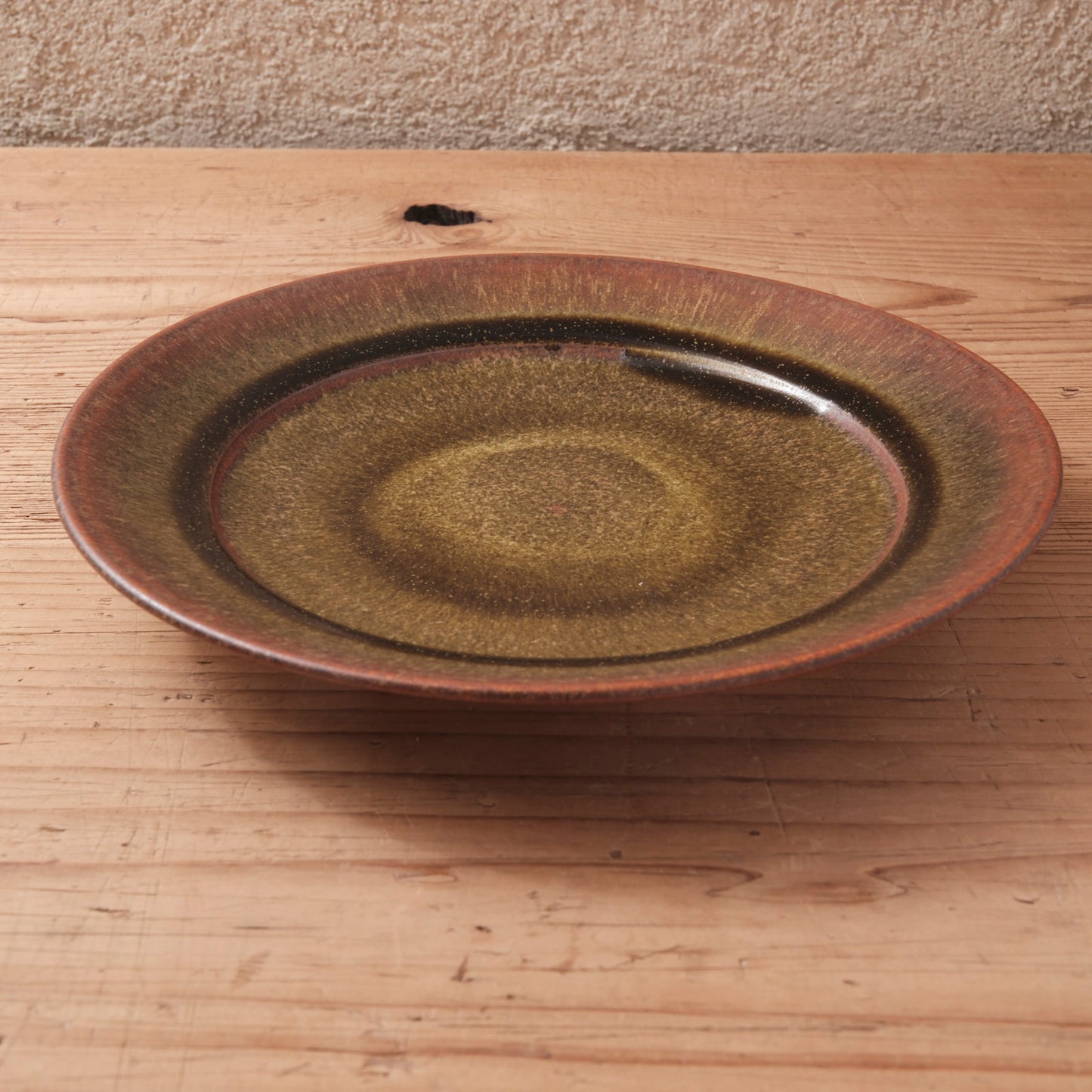 [ 北側 雄一 ] 七寸リム皿 窯変蕎麦釉