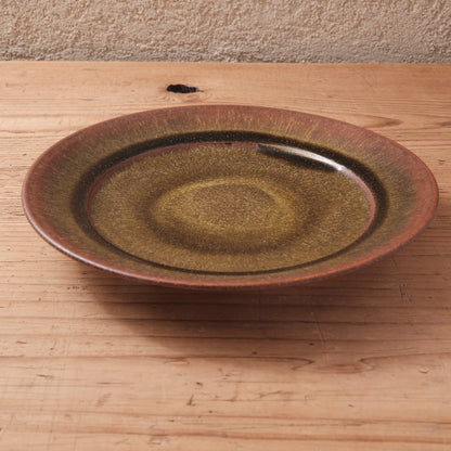 [ 北側 雄一 ] 七寸リム皿 窯変蕎麦釉