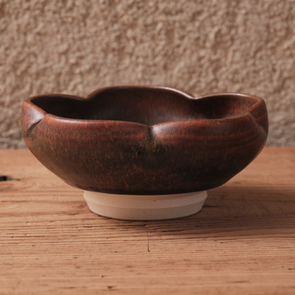 [ 北側 雄一 ] 輪花小鉢 窯変蕎麦釉