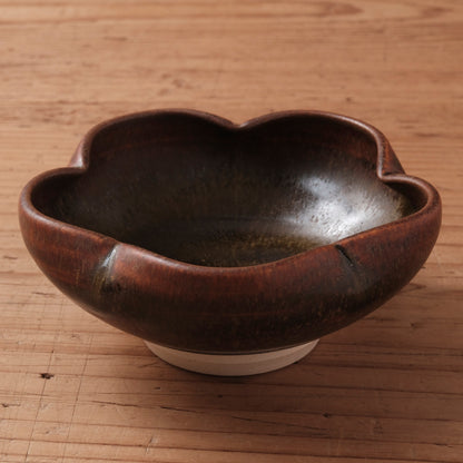 [ 北側 雄一 ] 輪花小鉢 窯変蕎麦釉