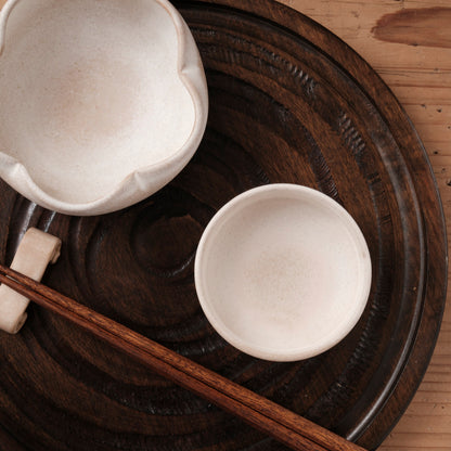 [ 北側 雄一 ] 切立豆皿 白砂釉