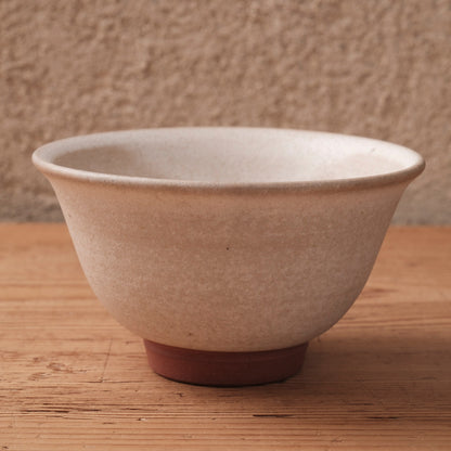 [ 北側 雄一 ] 飯碗（縁反り） 白砂釉