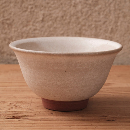 [ 北側 雄一 ] 飯碗（縁反り） 白砂釉