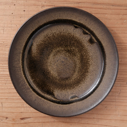 [ 北側 雄一 ] 七寸リム皿 窯変黒釉