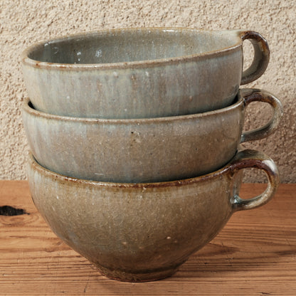 [ 田尾 明子 ] 片手スープカップ ワラ釉 幅約15.5cm