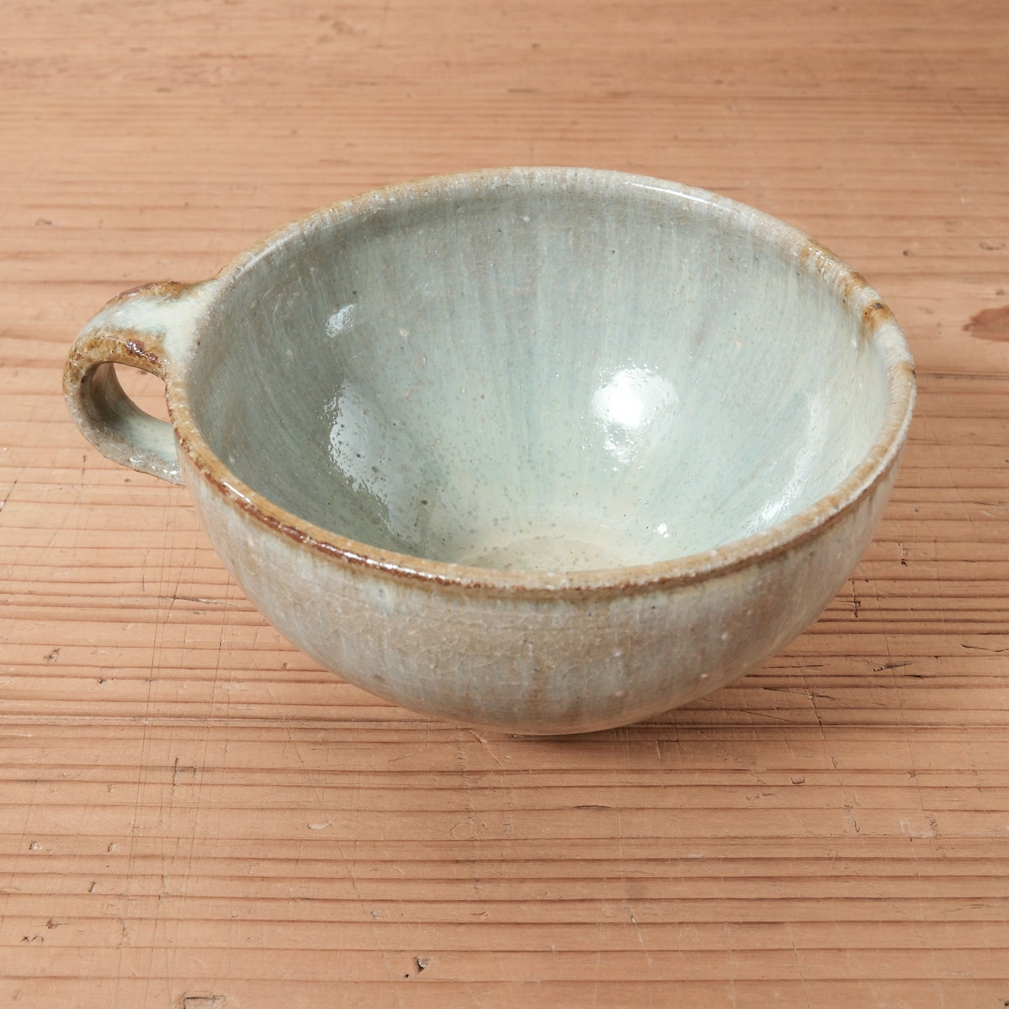 [ 田尾 明子 ] 片手スープカップ ワラ釉 幅約15.5cm