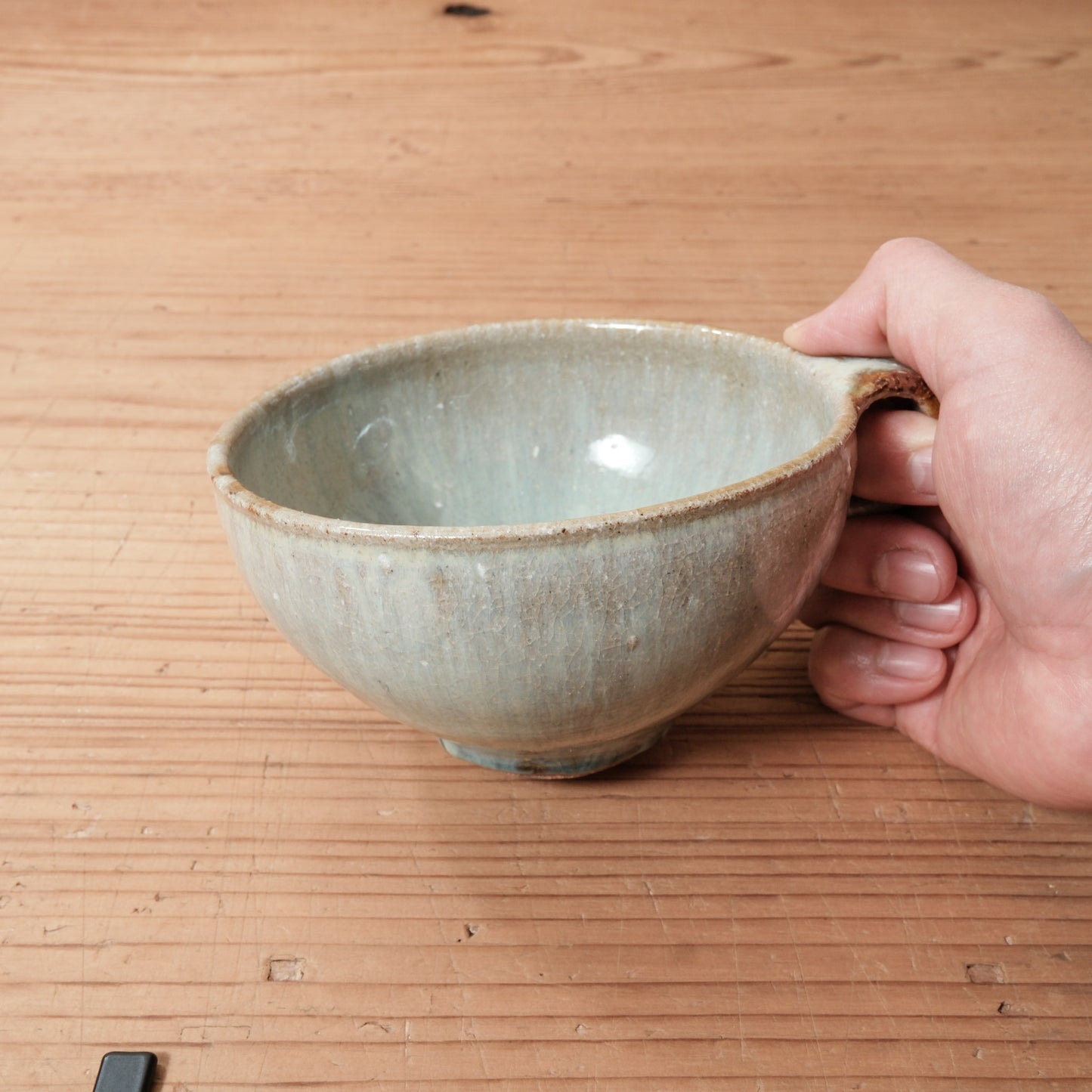 [ 田尾 明子 ] 片手スープカップ ワラ釉 幅約15.5cm