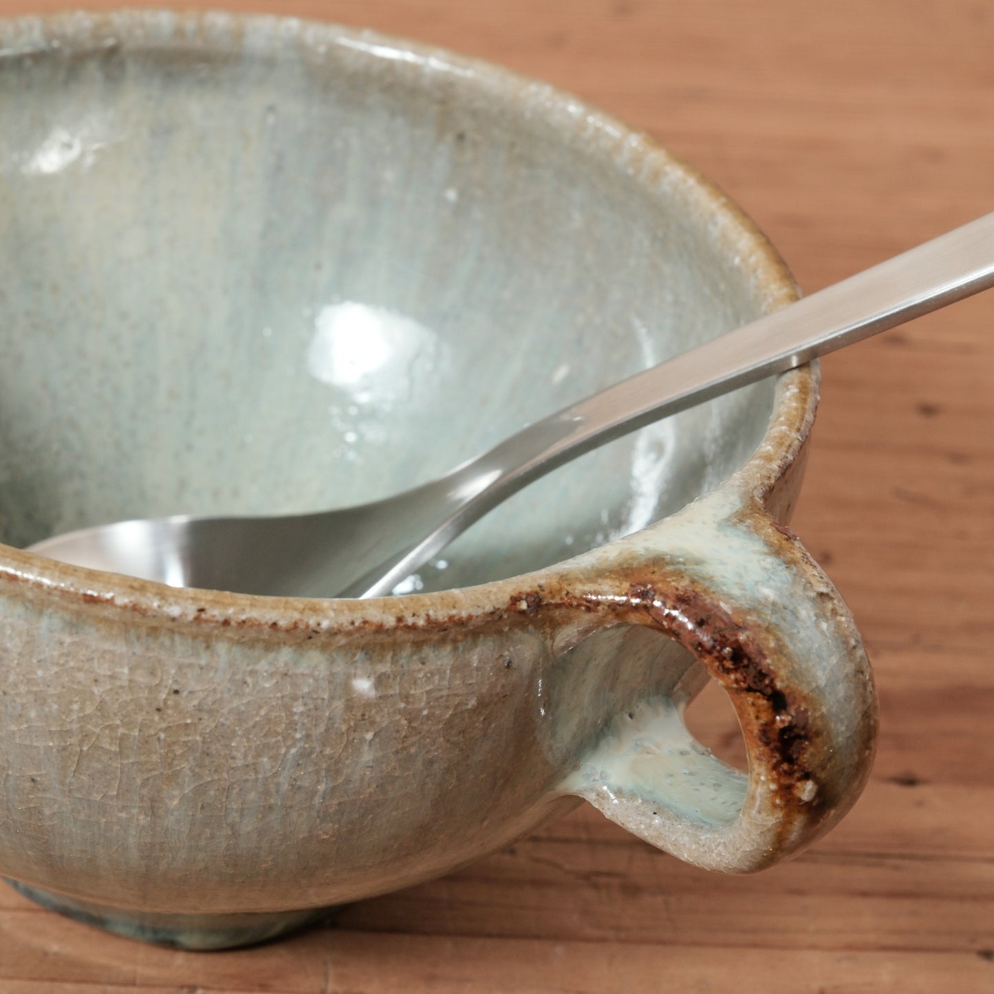 [ 田尾 明子 ] 片手スープカップ ワラ釉 幅約15.5cm