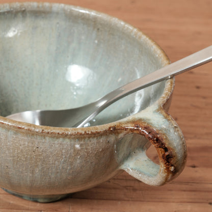 [ 田尾 明子 ] 片手スープカップ ワラ釉 幅約15.5cm