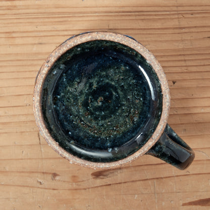 [ 田尾 明子 ] マグカップ 青釉 容量約280ml 幅約11.8cm×高約9.8cm