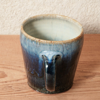 [ 田尾 明子 ] マグカップ 青釉 容量約280ml 幅約11.8cm×高約9.8cm