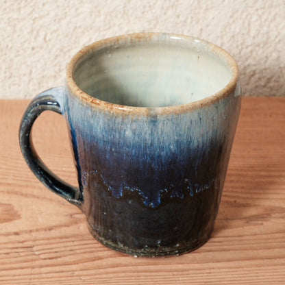 [ 田尾 明子 ] マグカップ 青釉 容量約280ml 幅約11.8cm×高約9.8cm
