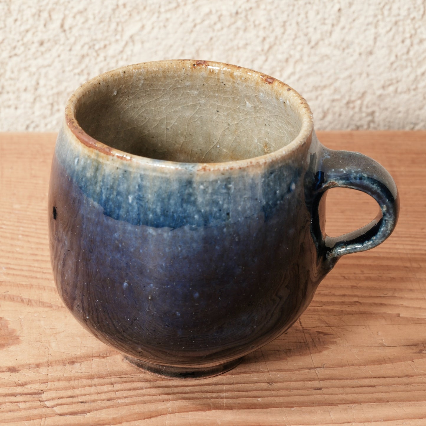 [ 田尾 明子 ] 丸マグカップ 青釉 容量約180ml 幅約11cm×高約8.5cm