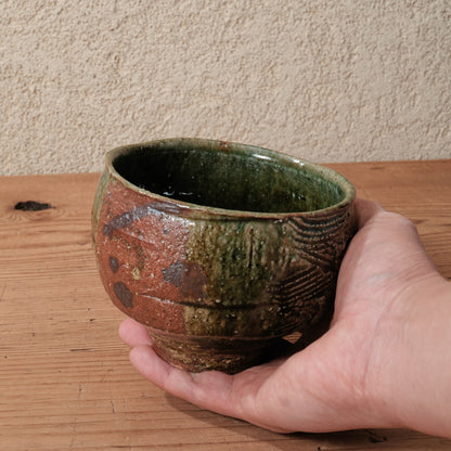 [ 田尾 明子 ] 織部抹茶碗 直径約11.7cm×高約8.5cm