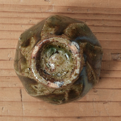 [ 田尾 明子 ] ぐい呑みS 織部 幅約6.0cm×高約5.5cm