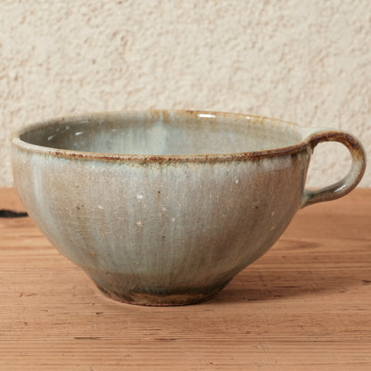 [ 田尾 明子 ] 片手スープカップ ワラ釉 幅約15.5cm