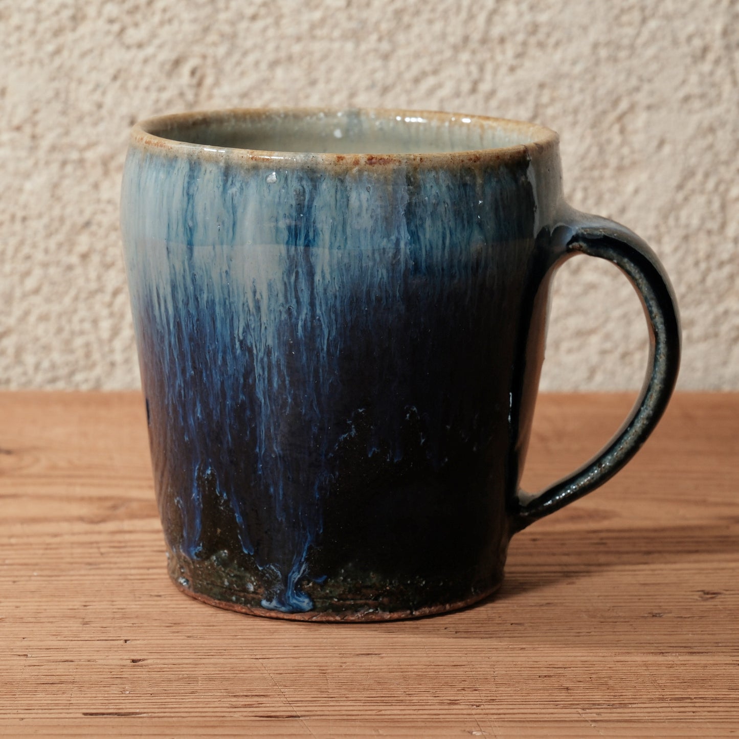 [ 田尾 明子 ] マグカップ 青釉 容量約280ml 幅約11.8cm×高約9.8cm