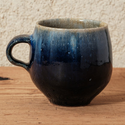 [ 田尾 明子 ] 丸マグカップ 青釉 容量約180ml 幅約11cm×高約8.5cm